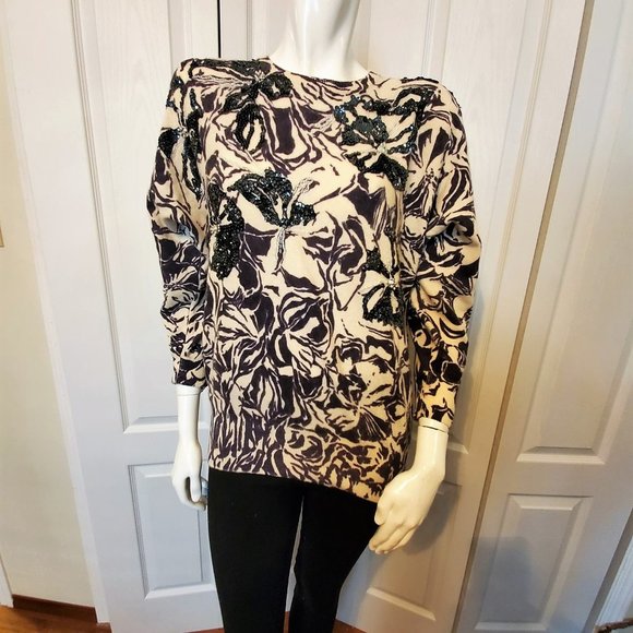 Spanner Vintage Sweater with silver / black sequin - Picture 1 of 9